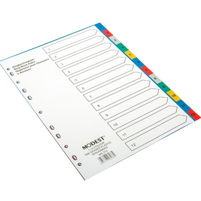 Divider 12 Colour PVC W/Number