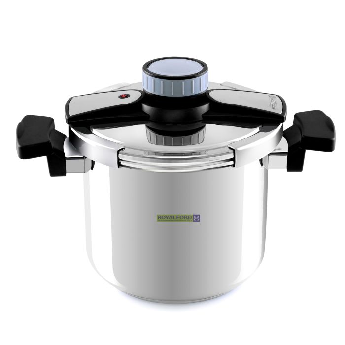 Royalford RF7605 Stainless Steel Pressure Cooker - Lightweight & Durable Home Kitchen Pressure Cooker With Easy Lock Lid, Safety Valve & Pressure Control Valve - Easy Grip Handle With 7L Capacity