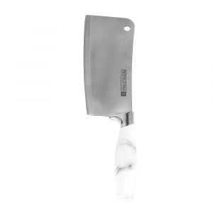 Royalford 7" Marble Designed Cleaver Knife - Stainless Steel - White