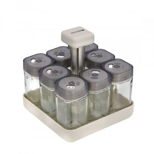 Royalford Spice Rack Set - Glass - Clear - 100 ML