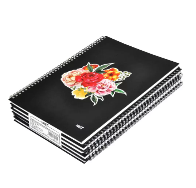 LIGHT Pack of 5 Spiral Hard Cover Notebook, Single Line, Size A4, 100 Sheets - LINBSA41710