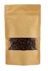 Kraft Brown Resealable Paper Bag With Window 50 Pieces 11x20x4 Cm