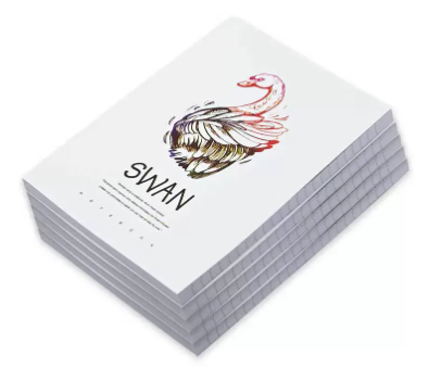FIS Pack Of 5 Soft Cover Notebook, 96 Sheets A5 Swan Design 4 -FSNBSCA596-SWA4