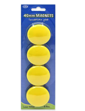 FIS Colored Magnet, Non Transparent Yellow Color, Pack Includes 3 Sets (20mm set, 30 mm set, 40 mm set) -FSMI203040YL/3