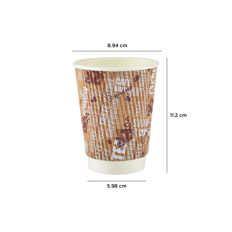 Printed Ripple Paper Cups 12oz
