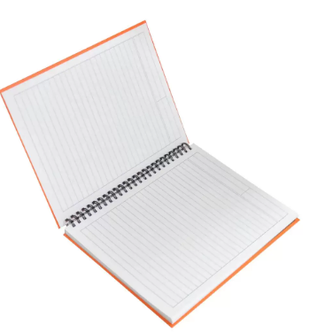 FIS Pack of 5 Spiral Hard Cover Notebook 9X7 Inches (22.86 X 20.32 CM) Single Line,With Border,100 Sheets-Saffron -FSNBS97NA240