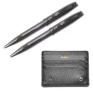 Scrikss Gift Sets DR221 Pen Holder with Zipper and Roller Pen, 1.0mm Thickness - OSGT71202