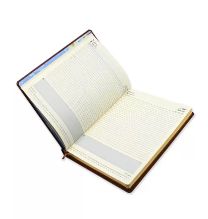 FIS 2023 Golden Diary A4 (Arabic/English) Bonded Leather 1-Side Padded Brown - FSDI45AEGB23BR