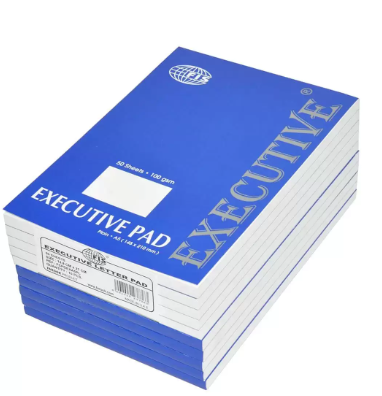 10-Piece FIS Executive Writing Pad A5, Plain 50-Sheets - FSPDEXA5PL