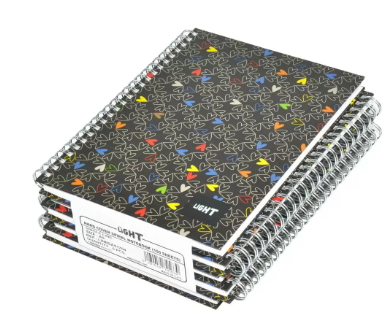 5-Piece Light Spiral Hard Cover Notebook, Single Ruled, (100 Sheets), A5 Size - LINBSA51704