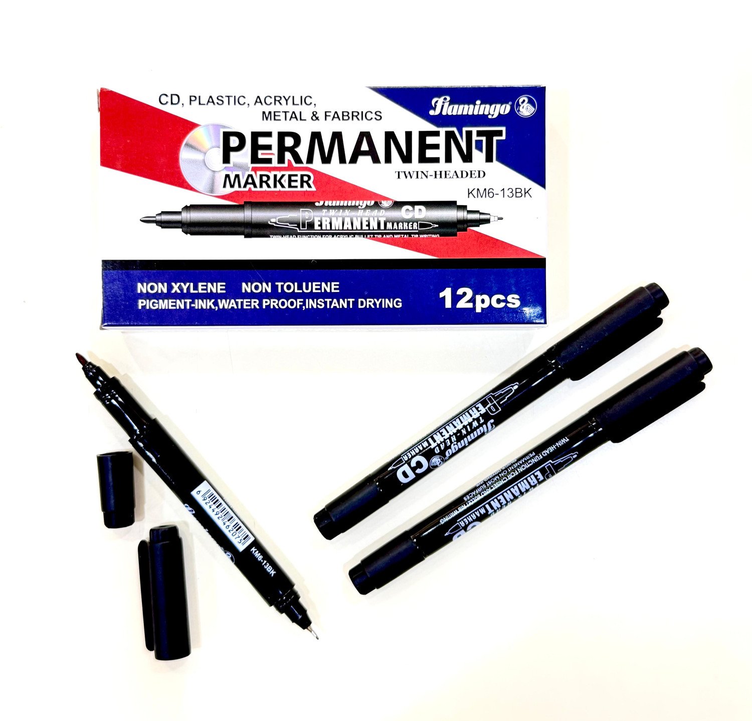 Flamingo CD/DVD Permanent Marker 12 pcs Black