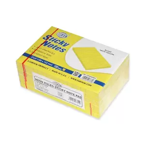 FIS Sticky Note Pad, 4X6 inches, Pack of 6, Ruled Neon Yellow -FSPO4X6RNYL
