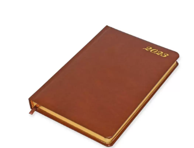 FIS 2023 International Golden A5 7-Languages Bonded Leather Diary Brown - FSDI136-7BG23BR