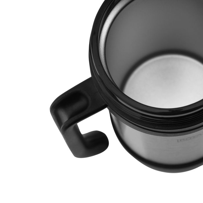 Royalford 500ML Vacuum Mug With Handle- RF11138| Double Wall Stainless Steel Body And Keeps Your Drinks Hot Or Cold| Leak-Proof And Portable Design| Suitable For Indoor And Outdoor Use| Silver