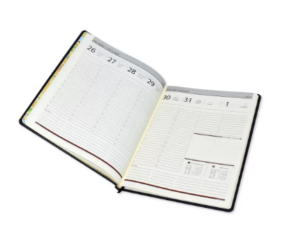 FIS Executive Diary 2023 English/French (1-Week at a glance) Italian PU Padded, Cover, Blue - FSDI35EP23BL