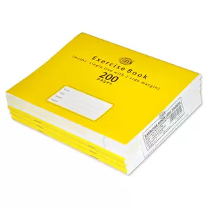 FIS® EXERCISE BOOK 200 PAGES, 2 LINE MARGIN, MATHS BOOK, Size 16.5 x 21 cm, Pack of 6