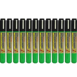 Artline 525T 2in1 Whiteboard Markers 2.0mm-5.0mm, Pack of 12 Pcs, Black/Green Colors, Polyester Fibre Tip - ARMK525TBKGR