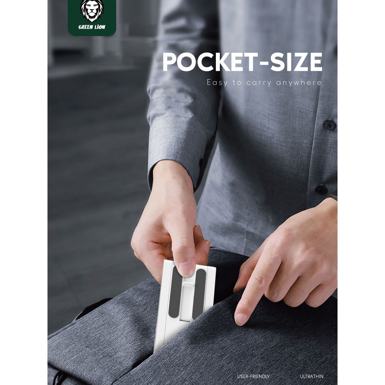 Green Pocket Size Stand - White