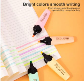 Deli Highlighter Pen Set Macaron Pastel For School Supplies 12Pcs EU356