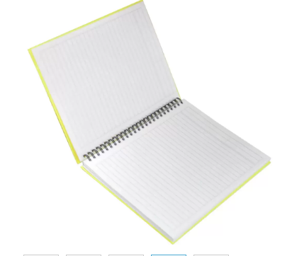 FIS Pack of 5 Spiral Hard Cover Notebook 9X7 Inches (22.86 X 20.32 CM) Single Line,With Border,100 Sheets-Cyber Yellow -FSNBS97NA363