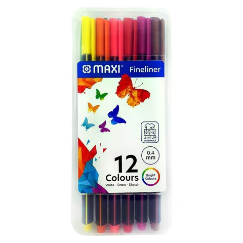 Maxi Fineliner Pens 0.4mm Multicolour 12