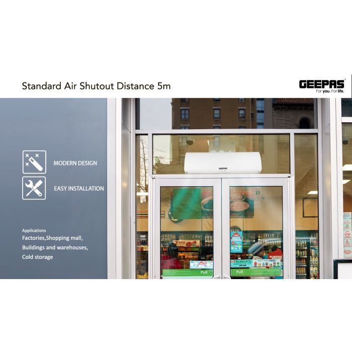 Air Curtain, 2 Speed Setting, Speed Up To 21m/S, GCT9025CTM | Automatic Commercial Indoor Air Curtain | Spray Coating | Rust-Proof | Remote Control | Low Maintenance