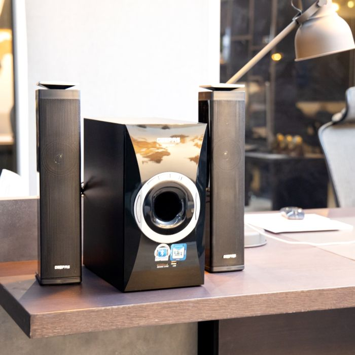 2.1 - Channel Multimedia Home Theater System With Super Bass Hi-Fi Surround Sound - USB - SD Card Reader - Remote Controller And Digital LED Display