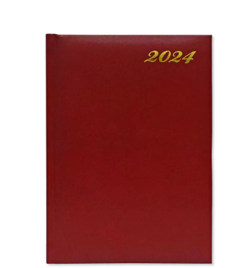 FIS 2024 International Diary A5 7-Languages Vinyl 1-Side Padded Maroon - FSDI136-7V24MR