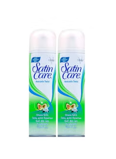 Gillette, Satin Care, Shave Gel Avocado, Twist 200ml, pack of 2