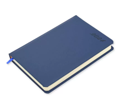 FIS 2024 International Diary A5 7-Languages Italian PU 1-Side Padded Blue - FSDI136-7P24BL