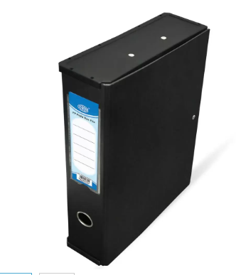 FIS Black Color PP Rigid Box File, Plastic Sides, 210 x 330 mm - FSBFRIGIDPPBK