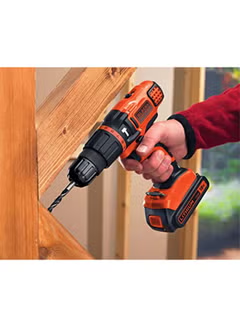 Cordless Hammer Drill, With 11 Torque Settings, 18V (Battery Not Included) BDCH188N-XJ, Orange/Black