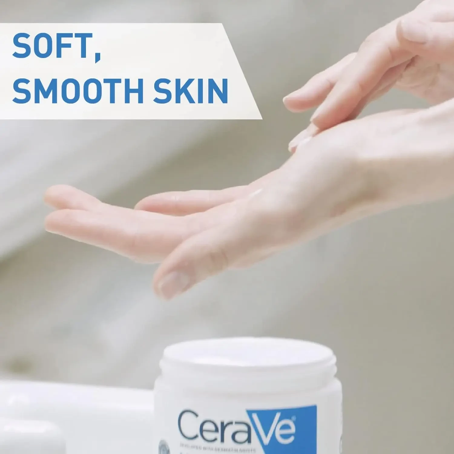 CeraVe Moisturizing Cream 48H Body and Face Moisturizer for Dry to Very Dry Skin with Hyaluronic Acid and Ceramides Fragrance Free -16Oz, 454 g