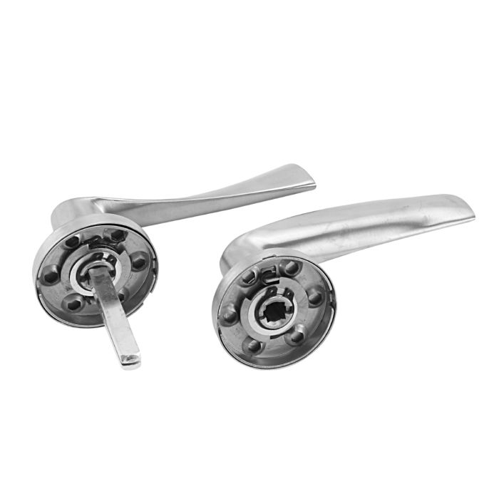 Geepas Mortise Rosette Hollow Lever Handle - Door Handles | Firm Grasp | Rotate Door Lock | Interior | Satin Nickel Finish | 304 Stainless Steel | Premium Quality For All Internal Doors