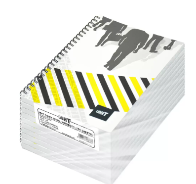 Light Spiral Soft Cover A4 Single Line Notebook (Pack of 10 Pcs X 100 Sheets) - LINBA41801S