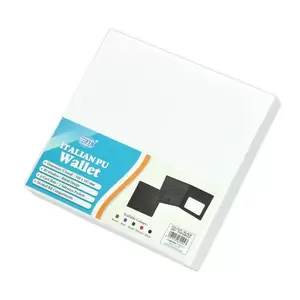 FIS Italian PU Bifold Design Wallets Polyurethane For Men, ID Card Window, 6 Card Slots, 2 Sideways Pockets, Divided Bill Compartments, Black Colour, Closed Size 100 x 105 mm - FSPQBKD2