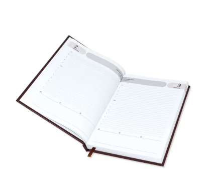 FIS 2023 Agenda Diary English Vinyl Hard Cover, Chocolate - FSDI75EV23CH