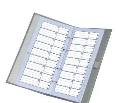 FIS Executive Address Book English Italian PU Padded Cover with 4 O Ring with Gift Box Grey Color, 64 Sheets, 250 x 135 mm - FSAD25X13.5PUE