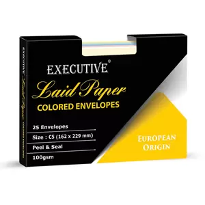 FIS Executive Laid Paper Envelopes Peel & Seal, Pack of 25 Pcs. 6 Assorted Colors, C5 (162 x 229 mm) Size, 100 GSM - FSEE1026PB625