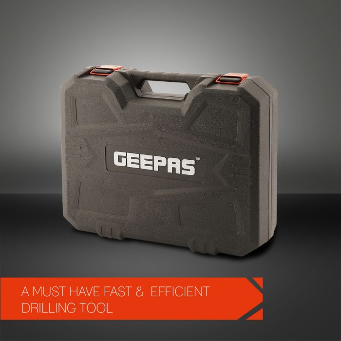 1250W Rotary Hammer Electric Drill With Double Pendulum Load Bearing For 30% More Impact Energy - 13mm Chuck And Adaptor - 220-240V