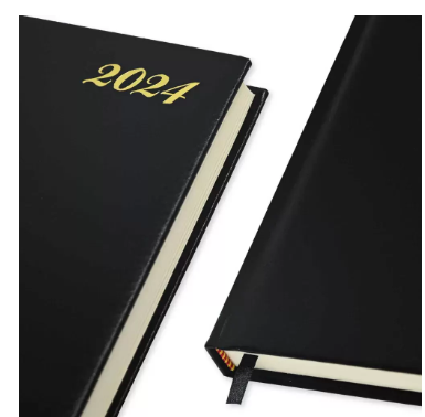 FIS A5 Bonded Leather Russian Diary 2024 (Russian/English) Black - FSDIRUP0121BK