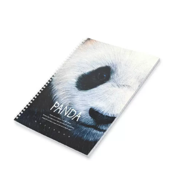 FIS Pack Of 5 Spiral Soft Cover Notebook, 96 Sheets A4 Panda Design 4 -FSNBSSCA496-PAN4