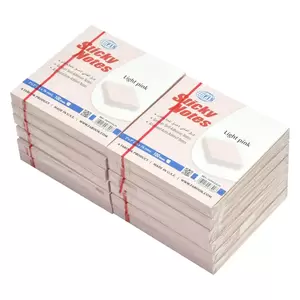 FIS Sticky Note, Pastel Light Pink Colours, Size 3 x 3 Inch, 100 Sheets, Quantity per Pack 12 - FSPO33LPI