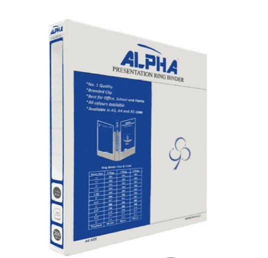 Alpha Presentation Binder 2 Rings A4, 38mm Spine, White (204)