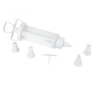 Royalford Icing Syringe Cupcake Filling Injector With 5 Icing Nozzles - Plastic - White