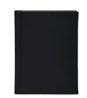 Fis 2024 Pocket Diary Italian Pu English Sewn Cover Black -FSDI11EN24BK