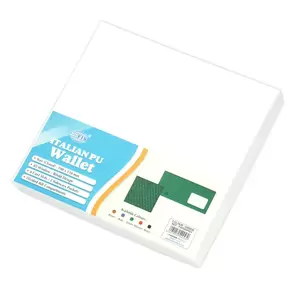 FIS Italian PU Bifold Design Wallets Polyurethane For Men, ID Card Window, 6 Card Slots, 2 Sideways Pockets, Divided Bill Compartments, Green Colour, Closed Size 100 x 105 mm - FSPQGRD3