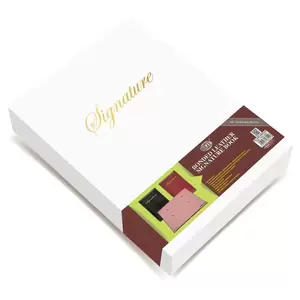 FIS Signature Book Buffalo Bonded Leather Material Cover (Maroon, 18 Sheets with Gift Box, 240 x 340mm)