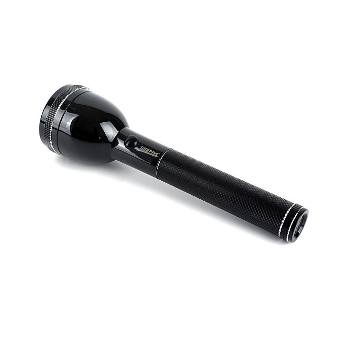 Geepas Lightweight Rechargeable LED Flashlight -Bright White LED Torch Portable Torch High Beam LED Flashlight Tactical Pocket Flashlight For Camping Bicycle Hiking And Emergency Use