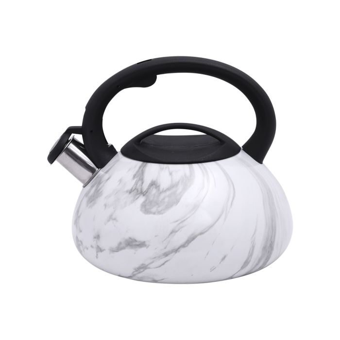 Royalford RF9668 3L Whistling Kettle - Portable Marble Design Whistling Tea Kettle With Heat Resistant Handle | Ergonomic Pouring Spout | Compatible With Gas, Induction, Hot Plate, Halogen, & Ceramic 